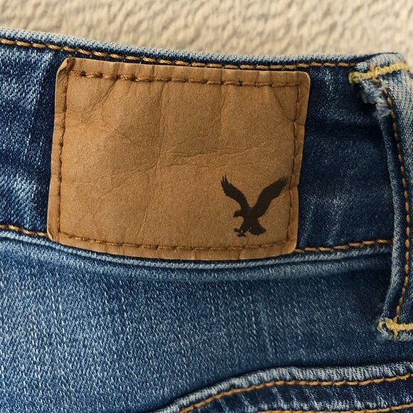 American Eagle Outfitters Womens Jeans Size 00 Blue Denim Distressed Jeggings - Picture 11 of 13
